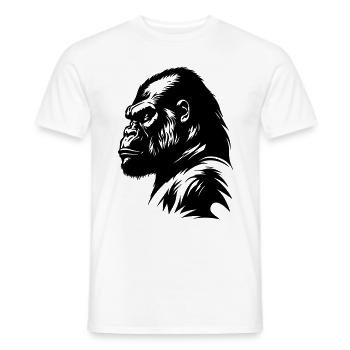 Silhouette de symbole de gorille - T-shirt homme - blanc - Devant - AI Model Male 178 dark (178cm)