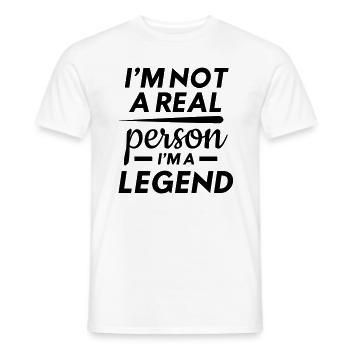 Je ne suis pas une vraie personne, je suis une légende - T-shirt homme - blanc - Devant - AI Model Male 178 dark (178cm)