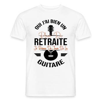Drôle Cadeau Pour Un Homme Retraité Musique Guitar - T-shirt homme - blanc - Devant - AI Model Male 178 dark (178cm)