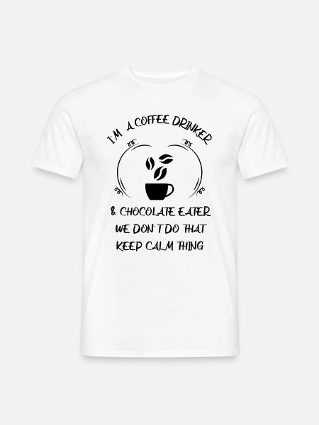 Kaffee Espresso Käffchen & Schokolade - Männer T-Shirt - Weiß