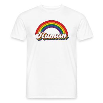 Arc-en-ciel humain LGBTQ Gay Pride - T-shirt homme - blanc - Devant - AI Model Male 178 dark (178cm)