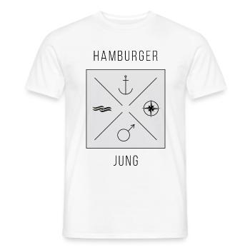 Hamburger Jung - Männer T-Shirt - Weiß - Vorne - AI Model Male 178 dark (178cm)