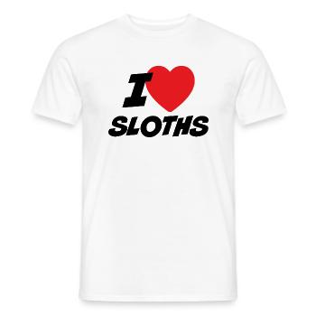 I Love Sloths - Men's T-Shirt - white - Front - AI Model Male 178 dark (178cm)
