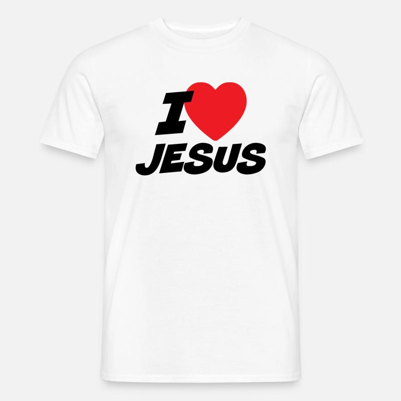 Ich liebe Jesus - Männer T-Shirt - Weiß