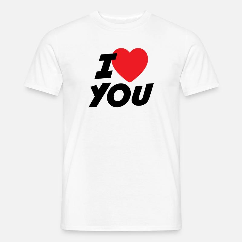 Ich liebe dich - Männer T-Shirt - Weiß