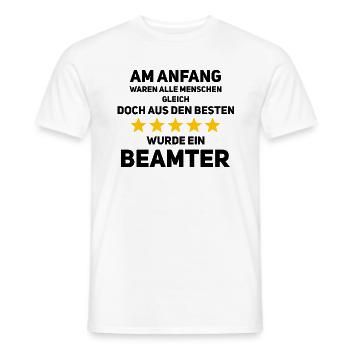 Nur die Besten werden Beamte – 5 Sterne für dich! - Männer T-Shirt - Weiß - Vorne - AI Model Male 178 dark (178cm)