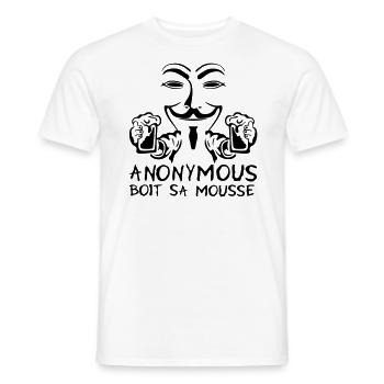 anonym Schaum Alkohol trinken Bier humou - Männer T-Shirt - Weiß - Vorne - AI Model Male 178 dark (178cm)