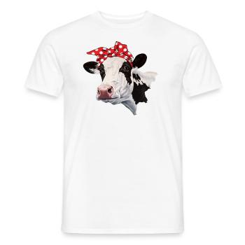 Cow Bandana - Men's T-Shirt - white - Front - AI Model Male 178 dark (178cm)