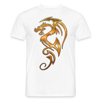 Tribal Dragon - T-shirt homme - blanc - Devant - AI Model Male 178 dark (178cm)