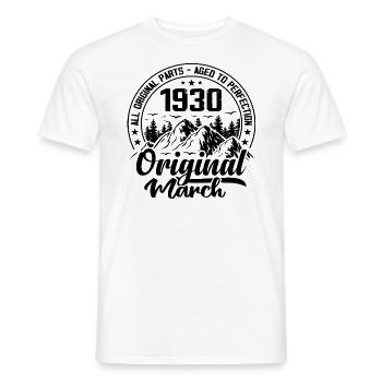 1930 mars Original : 94 Ans cadeau Anniversaire - T-shirt homme - blanc - Devant - AI Model Male 178 dark (178cm)