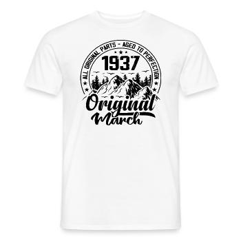 1937 March Original: 87 Years Anniversary Gift - Men's T-Shirt - white - Front - AI Model Male 178 dark (178cm)