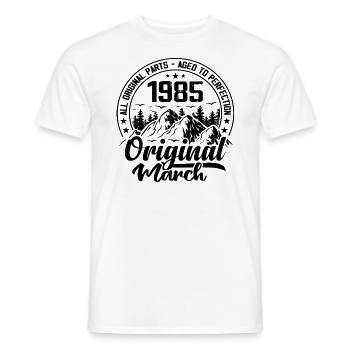 1985 March Original: 39 Years Anniversary Gift - Men's T-Shirt - white - Front - AI Model Male 178 dark (178cm)