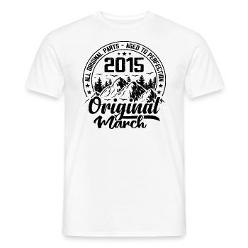 2015 March Original: 9 Years Anniversary Gift - Men's T-Shirt - white - Front - AI Model Male 178 dark (178cm)