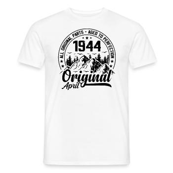 1944 April Original: Geschenk zum 80-jährigen Jubiläum - Männer T-Shirt - Weiß - Vorne - AI Model Male 178 dark (178cm)