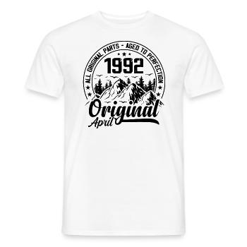 1992 April Original: 32 Years Anniversary Gift - Men's T-Shirt - white - Front - AI Model Male 178 dark (178cm)