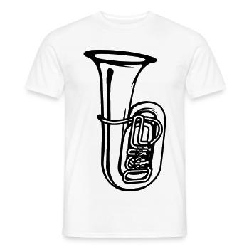 Tuba Zeichnung - Männer T-Shirt - Weiß - Vorne - AI Model Male 178 dark (178cm)