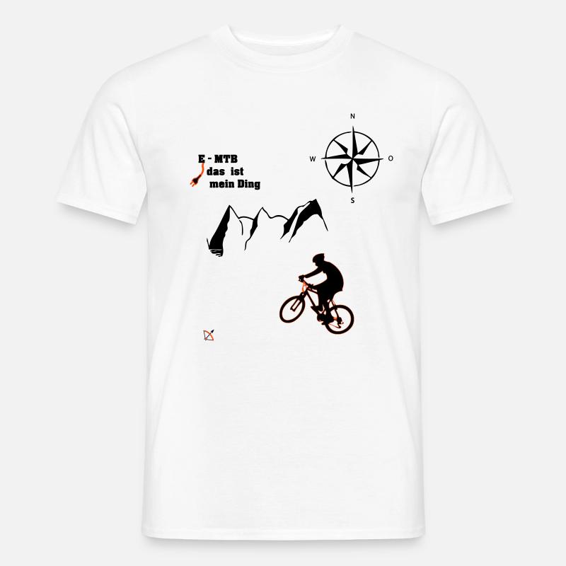 E MTB Berge - Männer T-Shirt - Weiß
