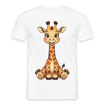 Cuddly Giraffe Smile - Men's T-Shirt - white - Front - AI Model Male 178 dark (178cm)