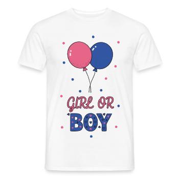 Gender Reveal Girl Or Boy Baby Shower Baby - Men's T-Shirt - white - Front - AI Model Male 178 dark (178cm)