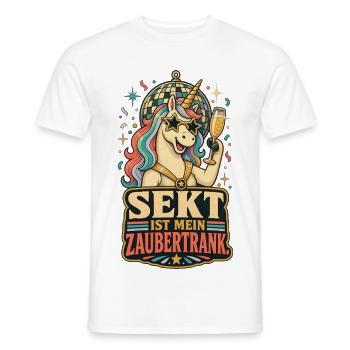 Sekt ist mein Zaubertrank Einhorn Shirt - Männer T-Shirt - Weiß - Vorne - AI Model Male 178 dark (178cm)
