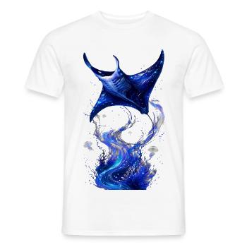 Kosmisch-Blaue Astral-Manta - Männer T-Shirt - Weiß - Vorne - AI Model Male 178 dark (178cm)