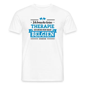 Nur nach Belgien - Männer T-Shirt - Weiß - Vorne - AI Model Male 178 dark (178cm)