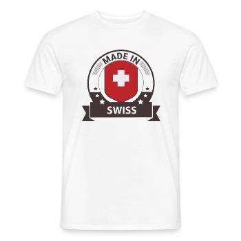 Swiss Schweiz Shirt - Männer T-Shirt - Weiß - Vorne - AI Model Male 178 dark (178cm)