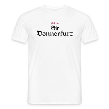 Sir Donnerfurz - Men's T-Shirt - white - Front - AI Model Male 178 dark (178cm)