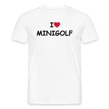 I love/heart Minigolf - Männer T-Shirt - Weiß - Vorne - AI Model Male 178 dark (178cm)
