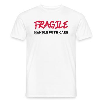 Fragile - Handle with care - Männer T-Shirt - Weiß - Vorne - AI Model Male 178 dark (178cm)