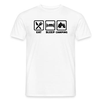 Eat Sleep Camping - Men's T-Shirt - white - Front - AI Model Male 178 dark (178cm)