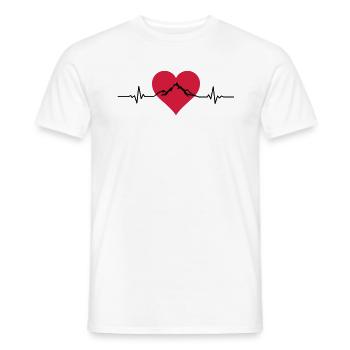 Landschaft - Berge Puls Herz - Männer T-Shirt - Weiß - Vorne - AI Model Male 178 dark (178cm)