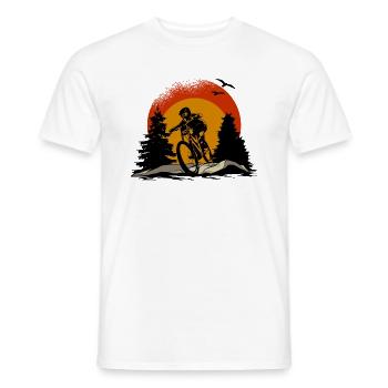 Mountain Bike Bicycle Downhill Nature Bike MTB Biker - Men's T-Shirt - white - Front - AI Model Male 178 dark (178cm)