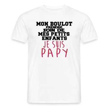 je suis papy - T-shirt homme - blanc - Devant - AI Model Male 178 dark (178cm)