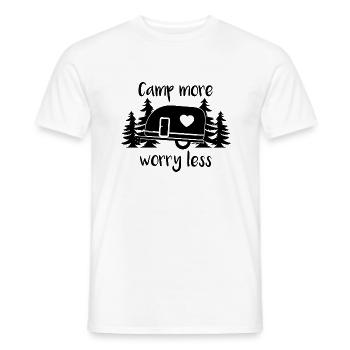 Camp more worry less - Men's T-Shirt - white - Front - AI Model Male 178 dark (178cm)