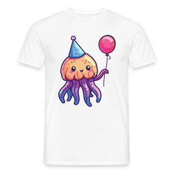 Qualle Geburtstag Comic Niedlich - Männer T-Shirt - Weiß - Vorne - AI Model Male 178 dark (178cm)