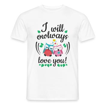 i will owlways love you owls - Men's T-Shirt - white - Front - AI Model Male 178 dark (178cm)