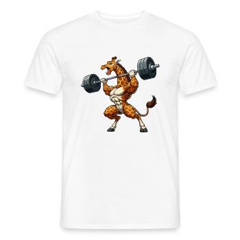 Girafe Haltérophilie Fitness Workout Haltères Trainin - T-shirt homme - blanc - Devant - AI Model Male 178 dark (178cm)