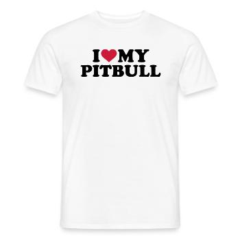 I love my Pitbull - T-shirt homme - blanc - Devant - AI Model Male 178 dark (178cm)