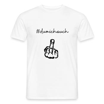 # du mich auch - Stinkefinger - Mittelfinger - Männer T-Shirt - Weiß - Vorne - AI Model Male 178 dark (178cm)