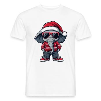 Noël éléphant Noël laid - T-shirt homme - blanc - Devant - AI Model Male 178 dark (178cm)