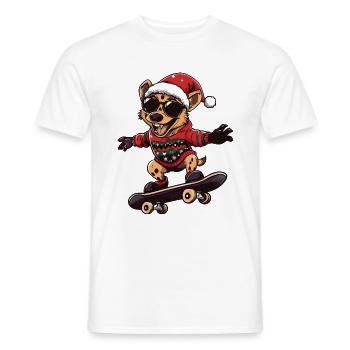 Hyena Christmas Funny - Men's T-Shirt - white - Front - AI Model Male 178 dark (178cm)