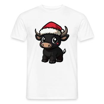 Stier Weihnachten Niedlich - Männer T-Shirt - Weiß - Vorne - AI Model Male 178 dark (178cm)