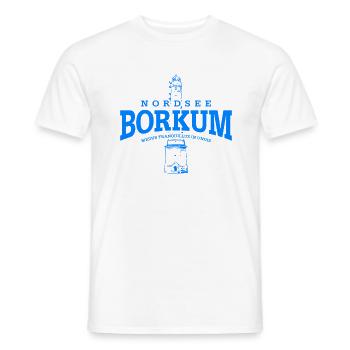 Borkum Nordsee (blau) - Männer T-Shirt - Weiß - Vorne - AI Model Male 178 dark (178cm)