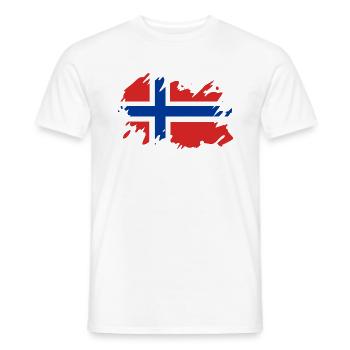 Norwegen Flagge Farbfleck Klecks Fleck Vintage - Männer T-Shirt - Weiß - Vorne - AI Model Male 178 dark (178cm)