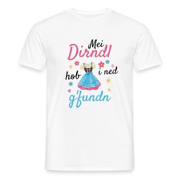 Dirndl | Mei Dirndl hob i ned g'fundn - Männer T-Shirt - Weiß - Vorne - AI Model Male 178 dark (178cm)