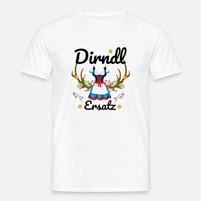 Dirndl Ersatz - Männer T-Shirt - Weiß