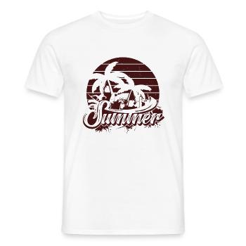Chemise blanche des vacances d’été - T-shirt homme - blanc - Devant - AI Model Male 178 dark (178cm)