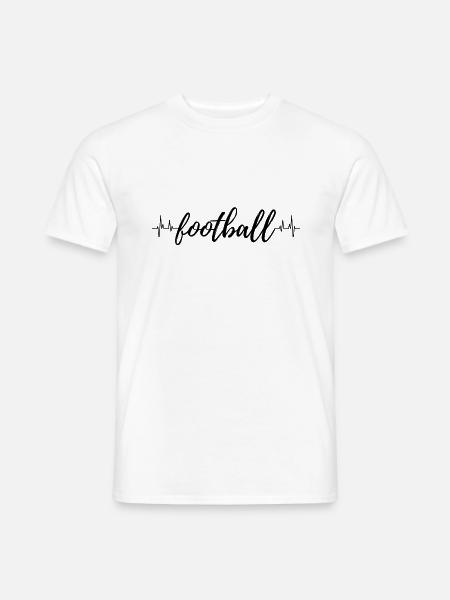 Fußball Heartbeat - Männer T-Shirt - Weiß