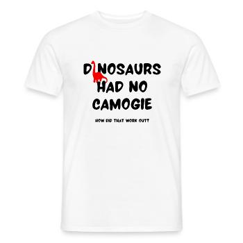 Dinosaurier hatten keine Camogie Wie hat das geklappt? - Männer T-Shirt - Weiß - Vorne - AI Model Male 178 dark (178cm)